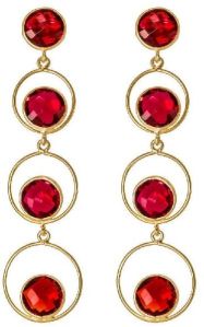 Rubylight Quartz Bezel Hoop And Stud Earring