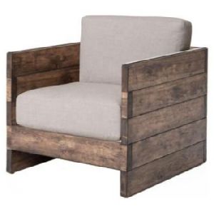 wood single seater sofa