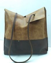 Crunch Leather Single Handle Tote Bag