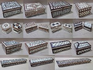 wood with bone horn inlay colonial collections boxes