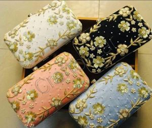 Zardosi Handwork Box Clutches