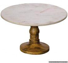 wood base marble cake stand