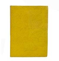 yellow color genuine leather journal