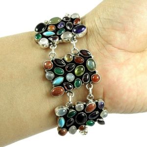 Sun Stone Gemstone Sterling Silver Bracelet 925 Sterling Silver Gemstone Jewellery