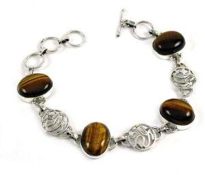 Well-Favoured Tiger Eye Gemstone Sterling Silver Bracelet 925 Sterling Silver Jewellery