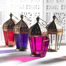 Colour Glass Metal Moroccan Lantern
