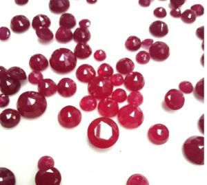 Ruby Synthetic Corundum Opaque Round Gemstones