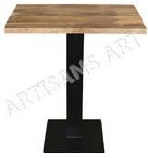 wood Iron Base Cafe Table