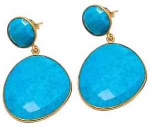 Turquoise Blue Gemstone Earring Fancy Shape Earring