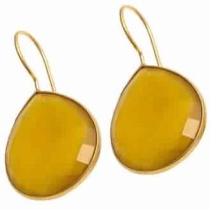 Yellow Chalcedony Earring Pear Shape Earring