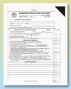 School Examination Answer Sheets