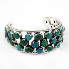 Just Perfect !! 925 Sterling Silver Turquoise Bangle
