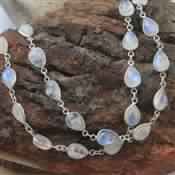 RAINBOW MOONSTONE STERLING SILVER NECKLACE