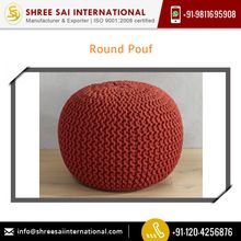 Durable Round Pouf