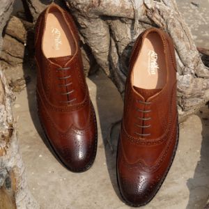 welted Dark Brown Brogue Formal Shoes