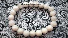 White Agate Elastic Gemstone Bracelet