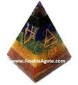 Wiccan Chakra Bonded With 5 Elements Pyramid