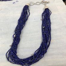 Blue Beaded Necklace Set