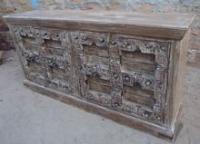 Four Carved Wooden Door Sideboard