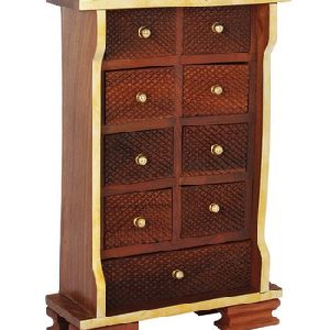 Small Wooden Chest of 9 Drawers Armoire Cabine