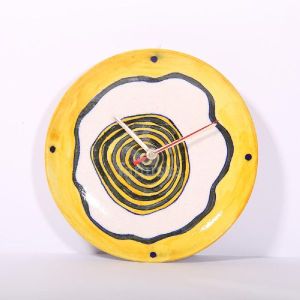 Yellow Plate Wall Clock