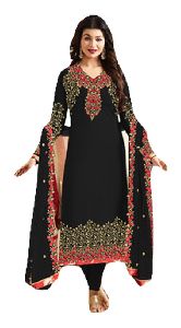 Zari Embroidery Work Semi-Stitched Salwar Kameez