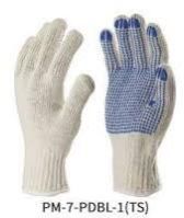 Poly / Cotton Knitted Seamless Gloves with PVC Dots