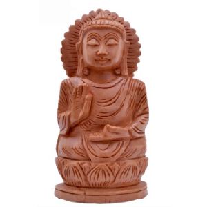 WOODEN ROUND BUDDHA