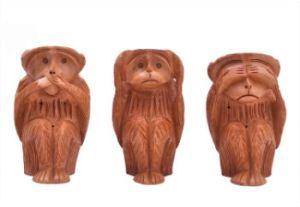 WOODEN WISE MONKEY