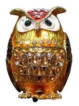 zinc alloy owl white stone studded