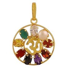 Navratan Om Pendant