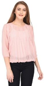 Pink Semi Transparent Solid Top