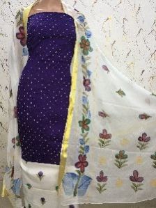 Brush Paint Kantha work Dress Material