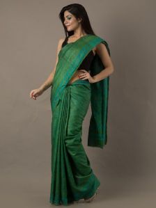 Plain Tussar Silk Saree