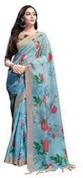 Pure Linen Cotton Saree