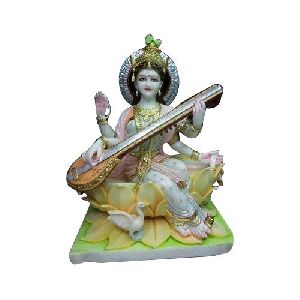 White Marble Goddess Saraswati Statue