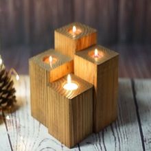 Wood Candle Light Cremation Urn