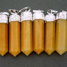 Yellow Aventurine Cap Pencil Pendants