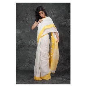 Plain Linen Saree