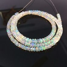 Ethiopian Opal Stone Faceted Rondelle Beads Strand Necklace