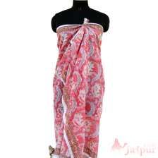 Floral Print Long Cotton Scarf Bikini Cover Ups Gypsy Stole Shawl-Craft Jaipur