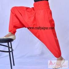 Woman Indian Cotton Trouser Harem Fisherman Baggy Pants Red-Craft Jaipur