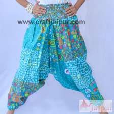 Women Comfort Yoga Trousers Hand Printed Afghani Harem Pants-Craft Jaipur