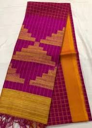 Tussar check fabric