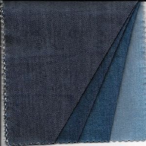 DENIM FABRIC of Cotton Poly Spandex, 8.5 ozs Dark INDIGO Stretch Twill