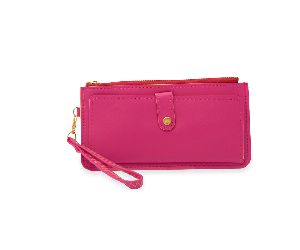 Women Casual Pink Slim Wallet