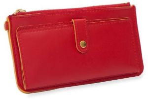 Women Casual Red Slim Wallet