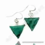 Turquoise Trillion Stone Silver Earring