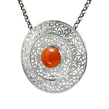 Round shape red carnelian big pendant