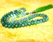 Chrysoprase Gemstone Handmade Silk Tassel Chakra Faceted beads Necklace